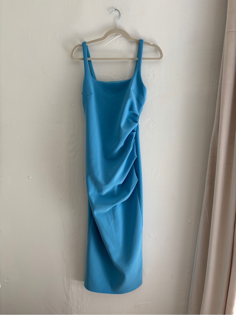 Bec & Bridge Cerulean Blue Ruched Midi Dress